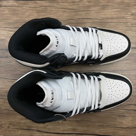 AMIRI Skeleton High Skel top Black And White Unisex Sneakers - Picture 8 of 14